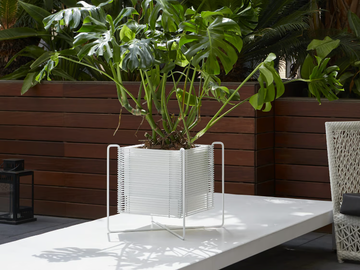 ZEN - Low square stainless steel plant pot with automatic watering by Hobby Flower - view 3